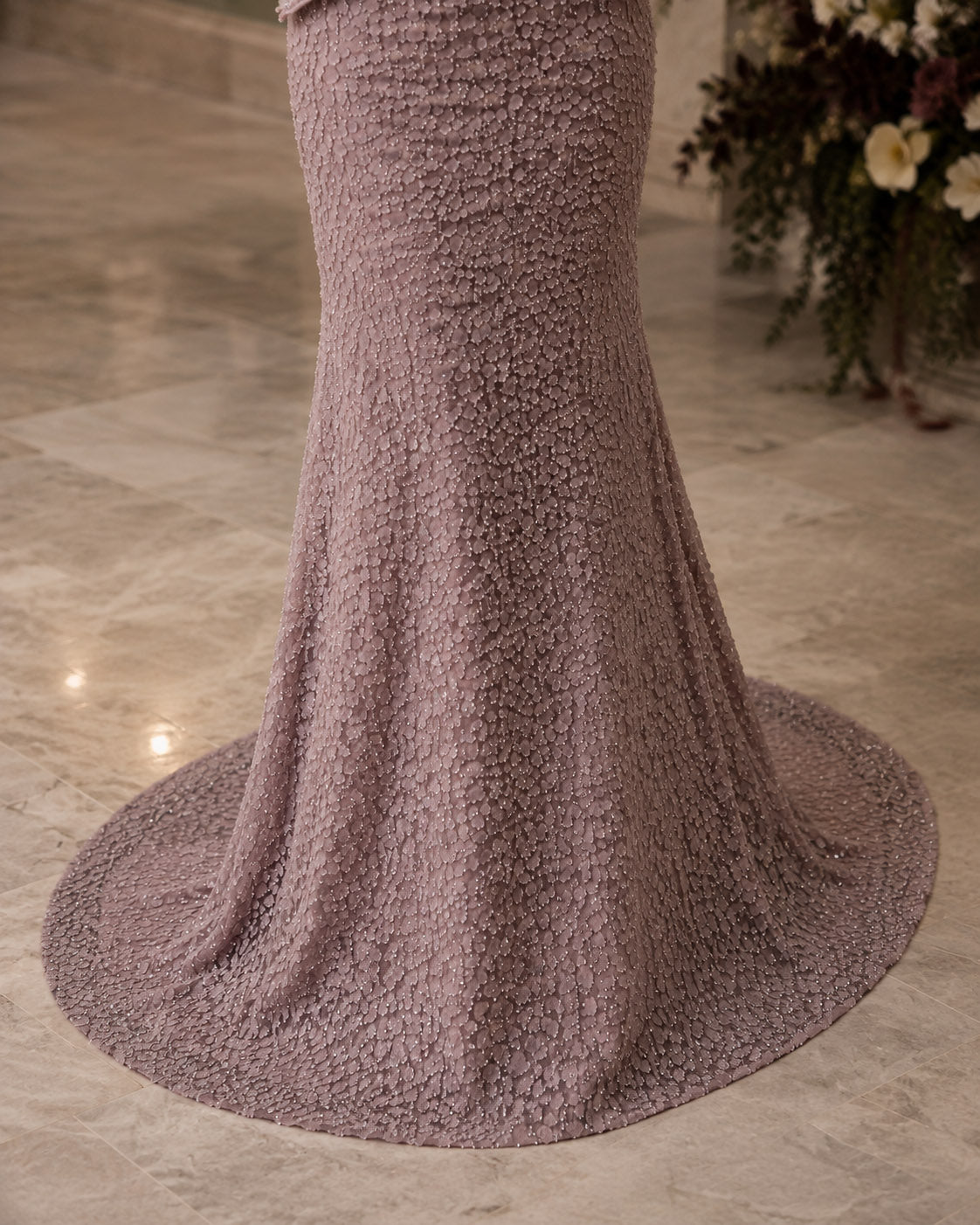 Strapless Sweetheart Crystal-Beaded Peplum Sequin Mermaid Evening Gown